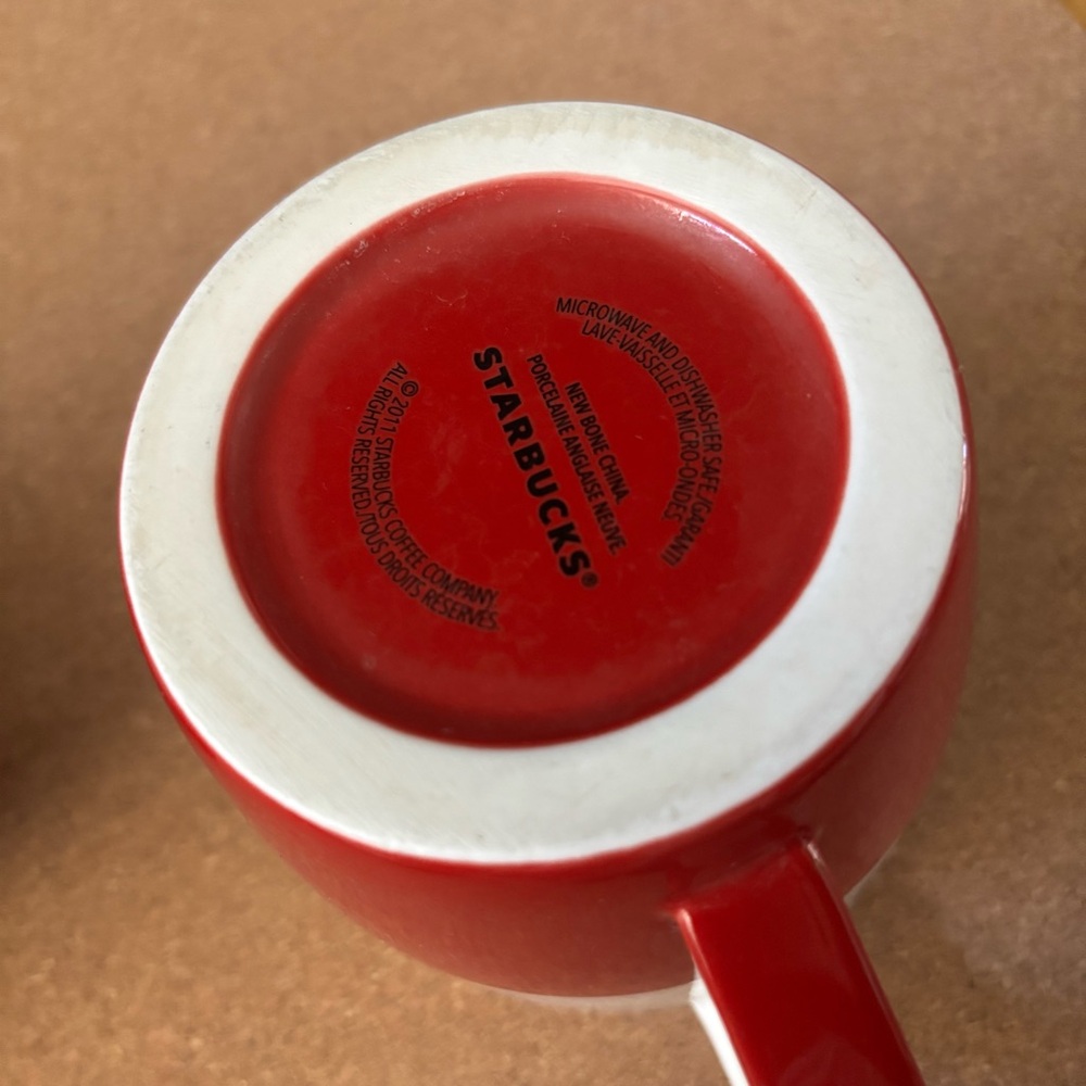 Starbucks Red and White Ceramic Mugs - Picture 2 of 8